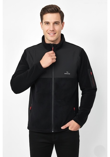 Erkek Büyük Beden Fermuarlı Cepli Polar Ceket 6545 Bgl-st04918 Siyah
