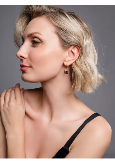 Lamponi 925 Ayar Gümüş Leopadlı Taşlı Küpeler 287321390 Altın