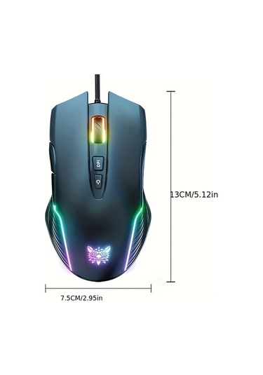 Besthome1 Onıkuma Cw905 Siyah Usb Sessiz Oyun Faresi Kablolu Hafif Laptop Bilgisayar Mouse Besthome1