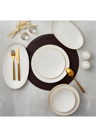 Güral Porselen Atina 60 Parça Yemek Takımı Gold Fileli