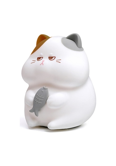 Yystore Evde Beslenen Hayvan Kedi Gece Lambası Cat-6144 Yumuşak Işık Zamanlaması Beyaz