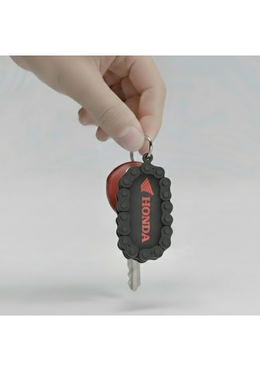Honda Marka Uyumlu Motosiklet Anahtarlığı Kırmızı - Siyah