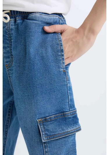 DeFacto Erkek Çocuk Kargo Fit Jean Pantolon C4514A824WNNM28