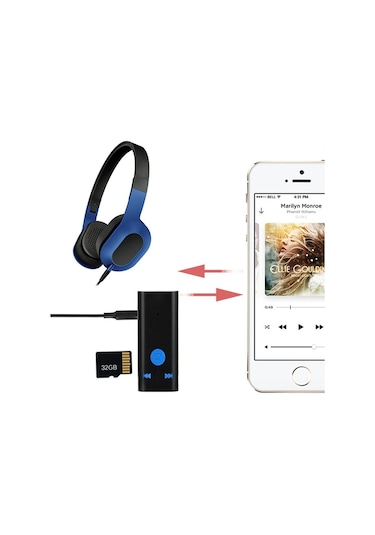 Araç Kiti Stereo Ses Müzik Alıcı Mic Hifi Aux Tf Kart Portlu Bt3.0 A2dp