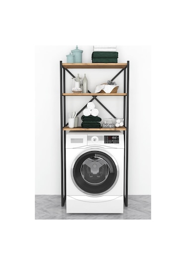 Bofigo 3 Raflı Metal Düzenleyici Banyo Rafı Çam