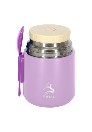 Duo Dine Bebek Lila Mama Kabı & Yemek Saklama Termosu, Mug - 8 Saat Sıcak, 12 Saat Soğuk Tutma 500 Ml Lila