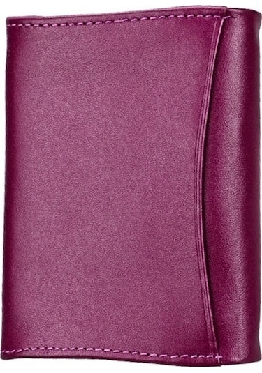 2031 Antimanyetik Rfıd Çok Fonksiyonlu Kadın Kilit Toka Kart Yuvaları İle Büyük Kapasiteli El Cüzdanı Mor Mor