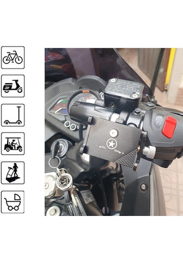 Mh33 Motosiklet Bisiklet E-scooter Metal Telefon Tutucu