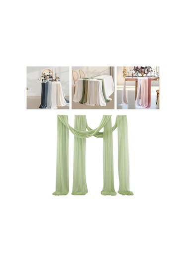 Homyl Düğün Kemeri Drapaj Masa Koşucusu Arka Plan Temalı Yeşil