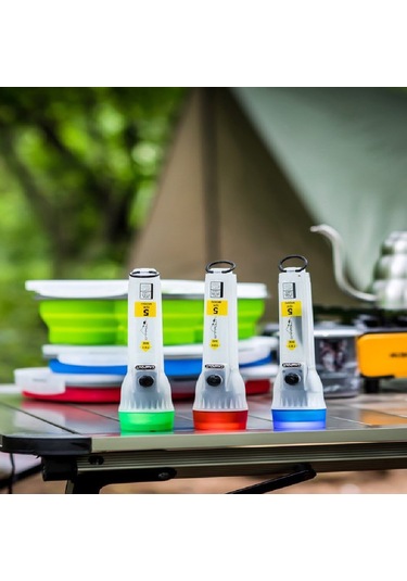 Nurgaz Ng-182 Campout Pilli Kamp El Feneri+Flaşör Suya Dayanıklı Siyah