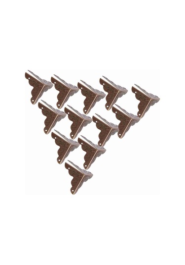 Springsun Klasik Bakır Köşe Koruyucu, Masa Ve Kutuları Koruma Ve Dekorasyon, 12 Adet Paket, Antik Stili Çok Renkli