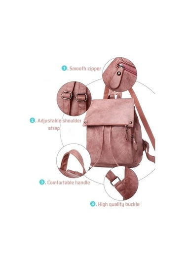 İpli Kadın Büyük Kapasiteli Sırt Çantası - Kahverengi Diğer