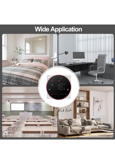 Ranyeek Siyah Akıllı Termostat, 3a Su Isıtma, Dokunmatik Panel, Manuel/programlanabilir Mod, Isı Kontrol Cihazı