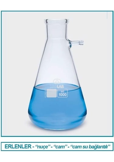 İSOLAB 040.01.500 erlen - nuçe - cam - cam su giriş borulu - 500