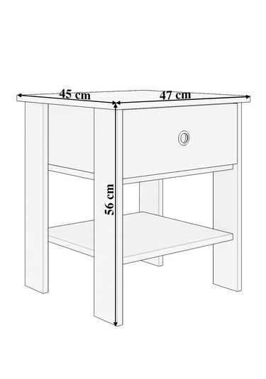 Saray Komidin Şık Yatak Odası Komidin Gri