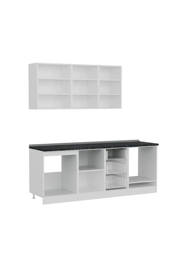 Minar 215 Cm Mutfak Dolabı Beyaz Dore 215-d3