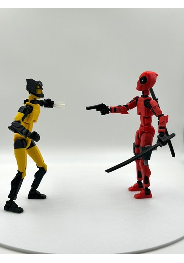 Deadpool & Wolverine Ikili Marvel Kahraman 3d Baskı Dummy Figür Seti
