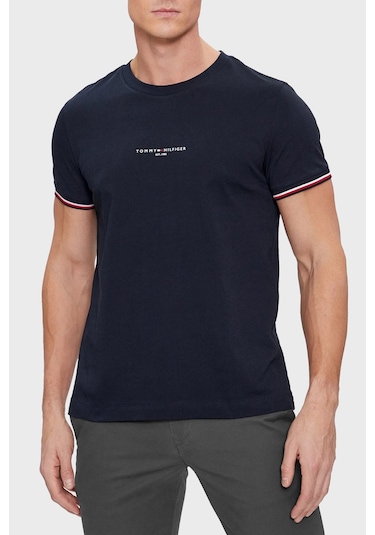 Tommy Hilfiger Sıfır Yaka T-shirt Regular Fit Siyah Siyah