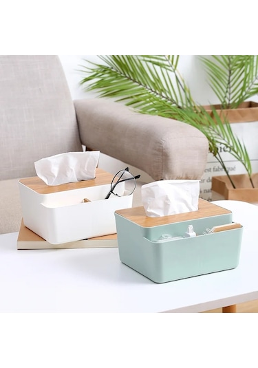 Yeşil Mendil Tutucu Bambu Kapaklı Tuvalet Kağıdı Kutusu Peçete Tutucu Kılıf Kağıt Mendil Dispenseri Kağıt Havlu Saklama Kutusu Doku Kutuları