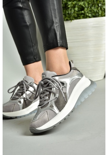 Fox Shoes S973413104 Gri Kumaş Spor Ayakkabı Sneakers Gri