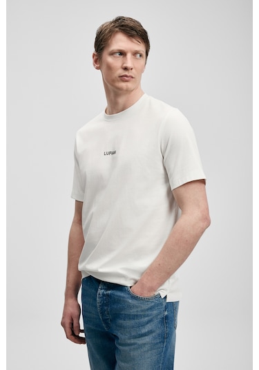 Lufian Marcus Modern Grafik T- Shirt Kırık Beyaz Kırık Beyaz 111020322100510 Kırık Beyaz