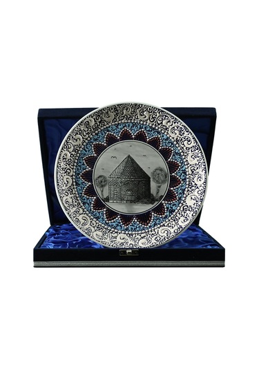 E38 El İşçiliği Çini Tabak Kümbet 25 Cm - 6421
