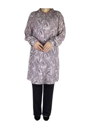 Kadın Önü Düğmeli Yakalı Kol Manşetli Gömlek Gülkurusu