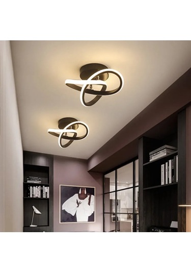 Yonlux Tavan Led Avizesi, Koridor İçin Led Lamba 462866841 Siyah