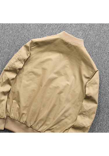 Erkek Sonbahar/kış Günlük Bomber Ceket Açık Kahverengi