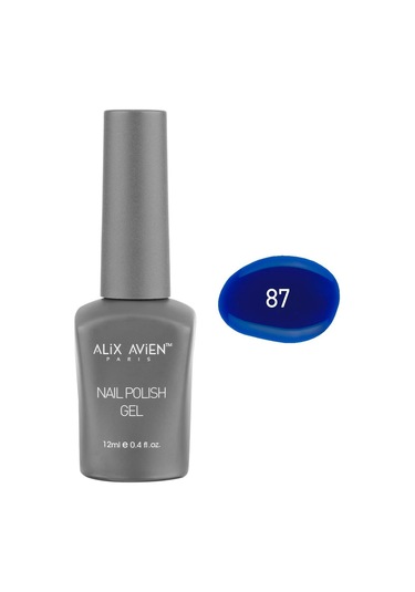 Alix Avien Koyu Mavi Kalıcı Oje 87-yoğun Renk Veren Jel Oje 12 Ml-nail Uv Gel Polish 87