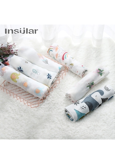 Hangfox Yumuşak Pamuklu Bambu Lifli Bebek Battaniyesi - 130x110cm Nemlendirici, Tüm Mevsimlerde Kullanım, Ev Ve Seyahat İçin Hafif Bakım Örtüsü Beyaz