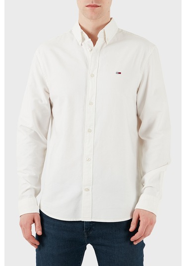 Tommy Jeans Erkek Gömlek Dm0dm21298 Ybl Beyaz Beyaz