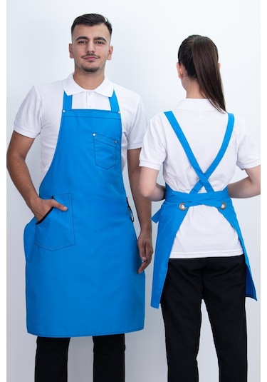 Düz Unisex Ayarlanabilir Çift Cepli Önlük Çok Renkli