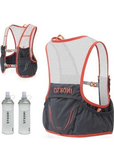 Tongxida Inoxto Ix592 2.5l Spor Çanta - 2x450ml Su Torbası - Koyu Gri & Turuncu Çok Renkli