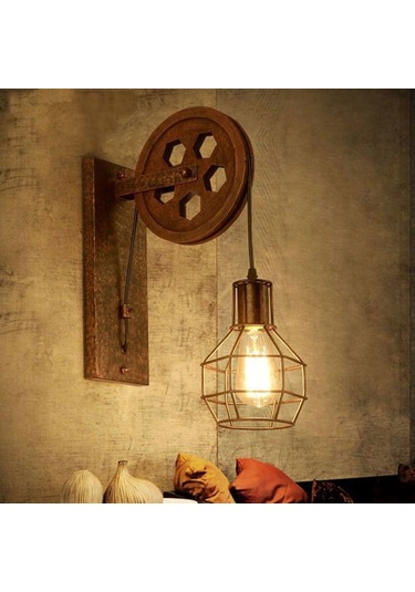 Loft Retro Kasnak Aplik Siyah