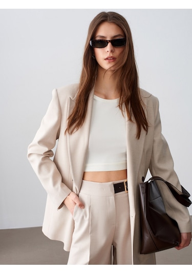 Dilvin 60792 Blazer Ceket-bej Bej