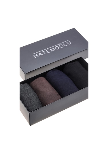 Bambu 4'lü Nefes Alabilen Kutulu Uzun Çorap Set Çok Renkli