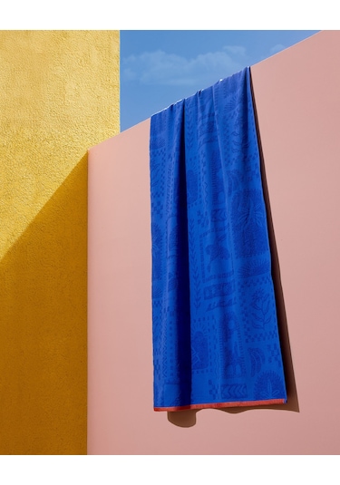 Madame Coco Mai %100 Pamuk Plaj Havlusu - Mavi - 70x150 Cm 8684427222812 MAvi