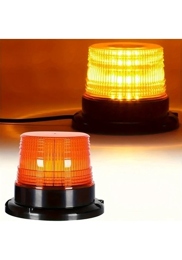 Dashanshop 1 Adet Amber Led Işık 43.3 İnç Mıknatıslı Uzun Kablolu Araç Forklift Traktör Golf Atv Otobüs
