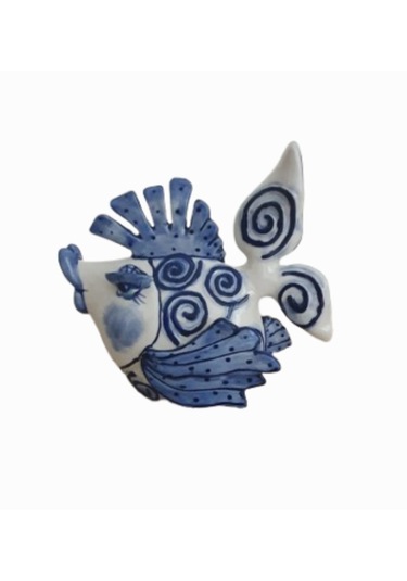 Seramik Sevimli, Büyük Mutlu Balık Dekoratifli Obje