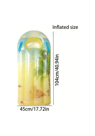 Honeybeeshop Yaz İçin Şişme Çok Renkli Dalga Tahtası Hindistan Cevizi Ağacı Desenli Kalın Pvc Tutma Kolu Su Malzemeleri 1pc