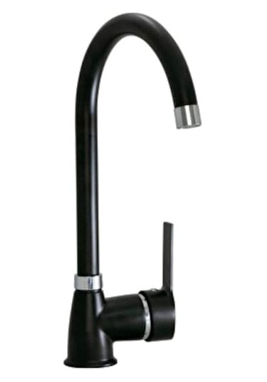 Euromix Megamix Delta Kuğu Mutfak Eviye Lavabo Bataryası Siyah