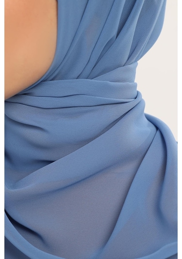 Hazır Pratik Lüks Geçmeli Lastikli Boneli Şifon Şal Kot