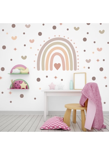Pembe Gökkuşağı Duvar Sticker Diğer