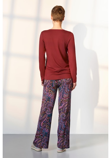 Doreanse Kadın Kırmızı Desenli T-shirt Pijama Takımı 25k4035-standart Kırmızı