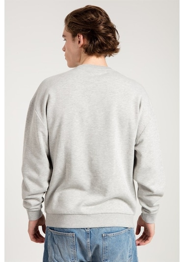 Jahr Marc Oversize Asit Yıkamalı Gri Erkek Sweatshirt Gri