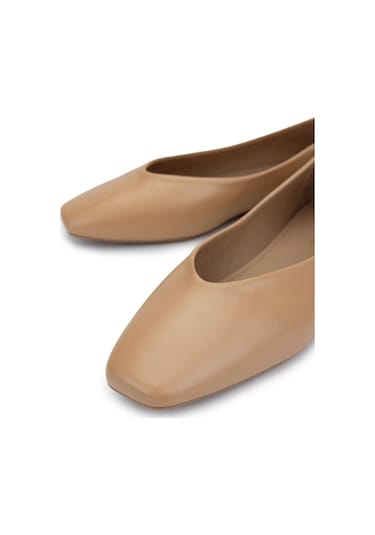 Tamer Tanca Kadın Hakiki Deri Bej Babet Ayakkabı 1073 004 Bn Ayk Y25 Nude Dr Nude