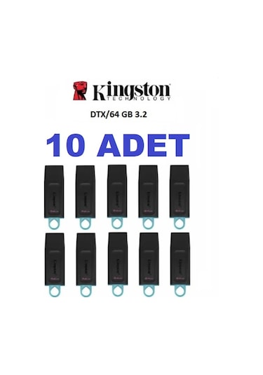 Kingston 64 GB Exodia Usb 3.2 DTX/64GB Usb Bellek 10 Adet