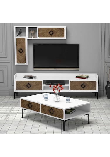 Variant Samba Tv Ünitesi Ve Orta Sehpa Takımı - Beyaz
