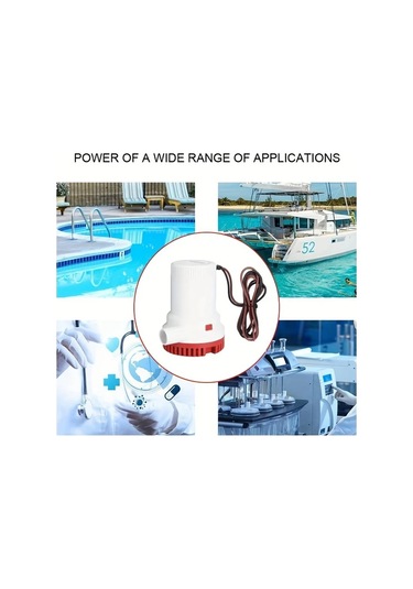 Honeybeeshop 24v 2000gph Yüksek Basınçlı Batırılabilir Sifon Pompası Tekne Yat Karavan Deniz Uçakları İçin Dayanıklı Plastik Gövdeli Su Pompası